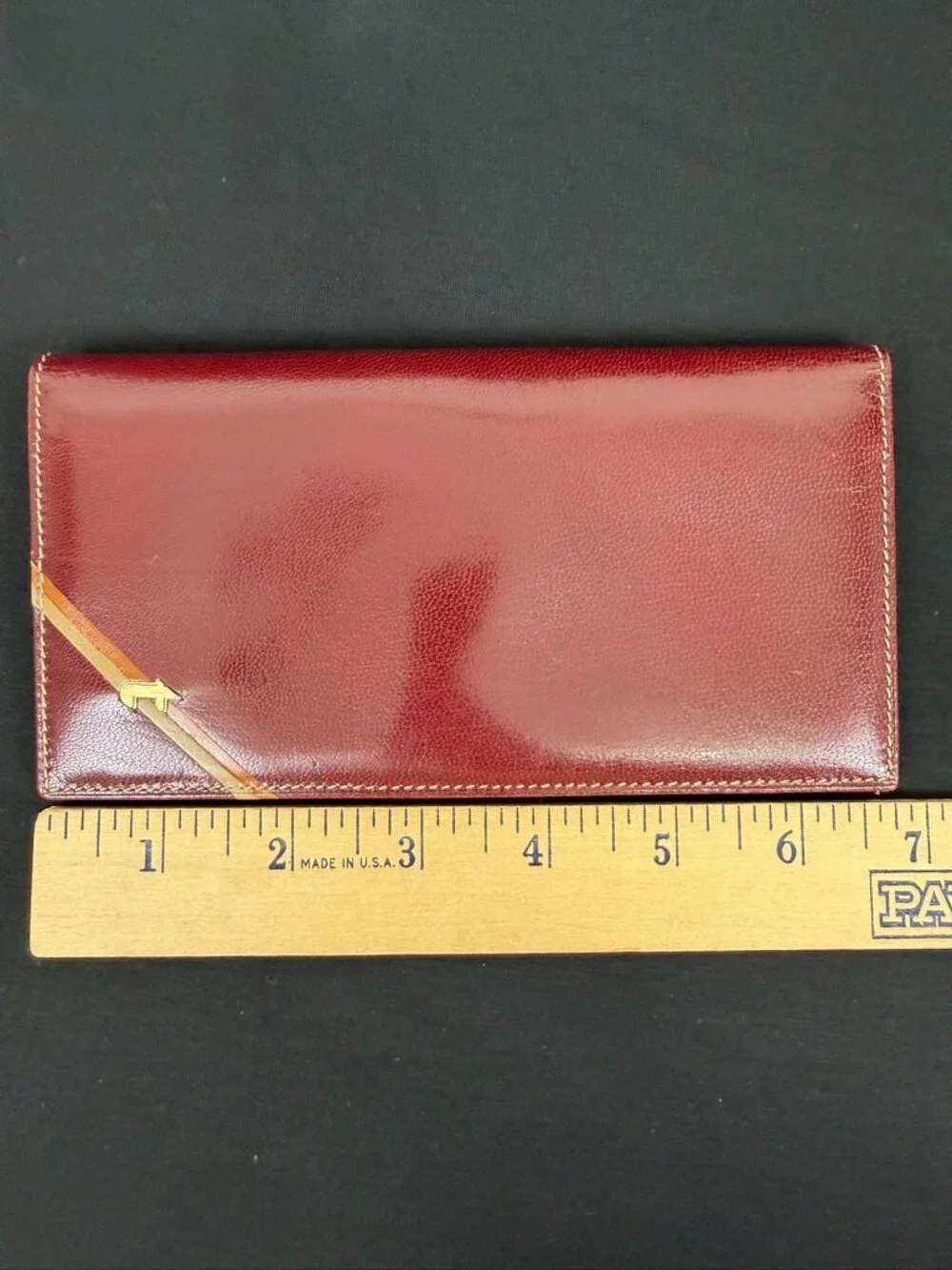 Vintage A. Testoni Burgundy Red Leather Long Continental Checkbook Wallet Italy